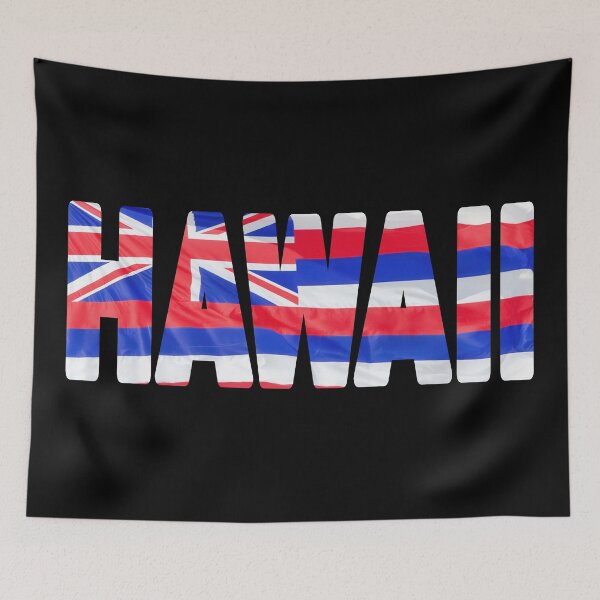 Item preview, HAWAII - Flag Flying in Wind cut to Letters Souvenir Sticker Shirt designed and sold by Adam Gormley.