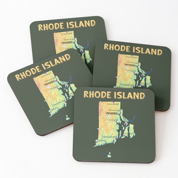 Item preview, Rhode Island State Map - Ocean State Travel & Topography Art designed and sold by mashmosh.