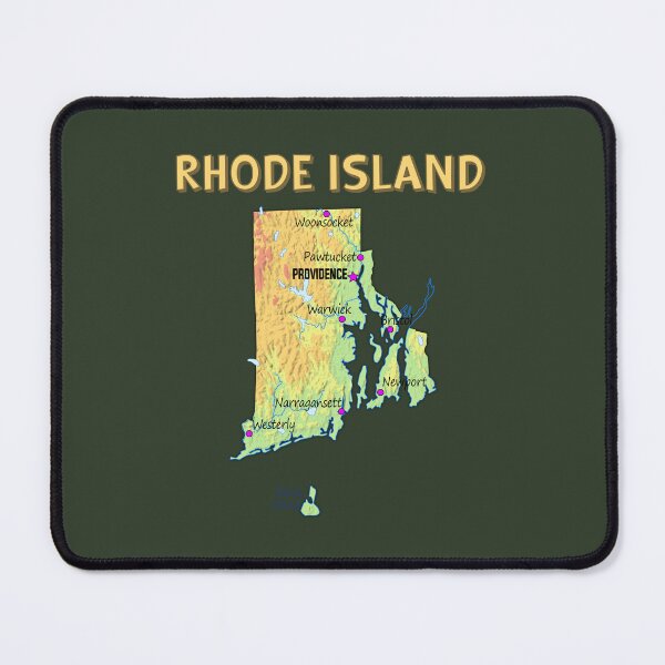 Item preview, Rhode Island State Map - Ocean State Travel & Topography Art designed and sold by mashmosh.