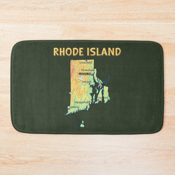 Item preview, Rhode Island State Map - Ocean State Travel & Topography Art designed and sold by mashmosh.