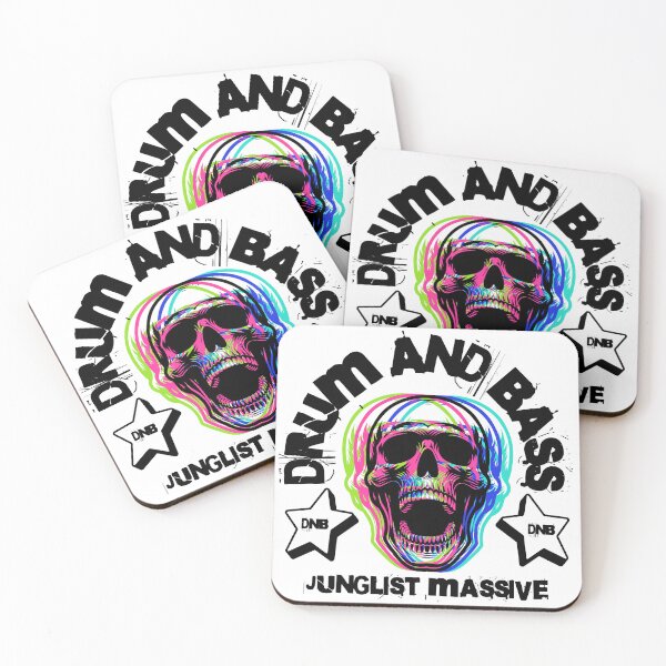 Item preview, DRUM AND BASS  - Colorful Skull Scream (Black) designed and sold by Discothreadz.