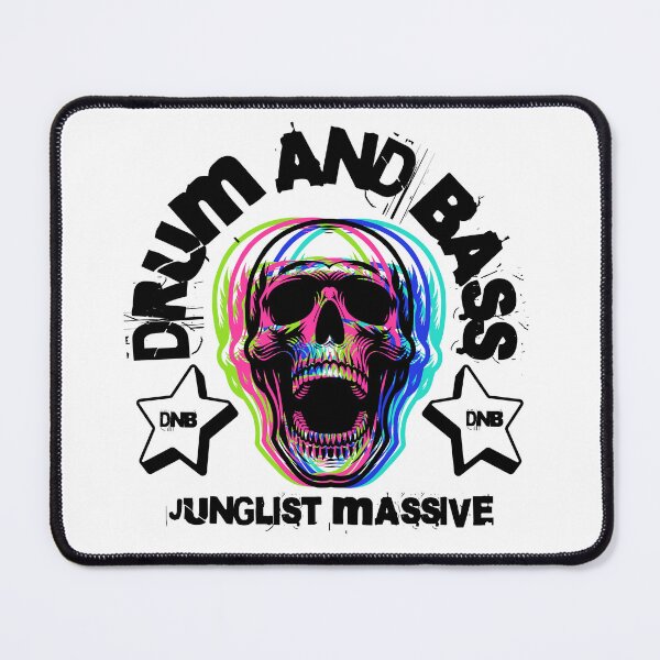Item preview, DRUM AND BASS - Colorful Skull Scream (Black) designed and sold by Discothreadz.