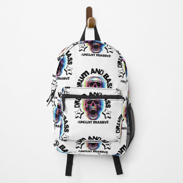 Item preview, DRUM AND BASS - Colorful Skull Scream (Black) designed and sold by Discothreadz.