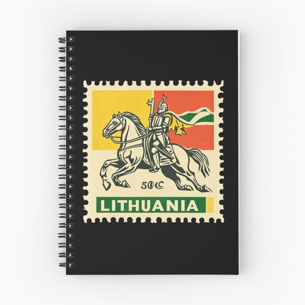 Item preview, Vintage Lithuania Postage Stamp Art - Vytis Knight & Flag designed and sold by tiigerdad.