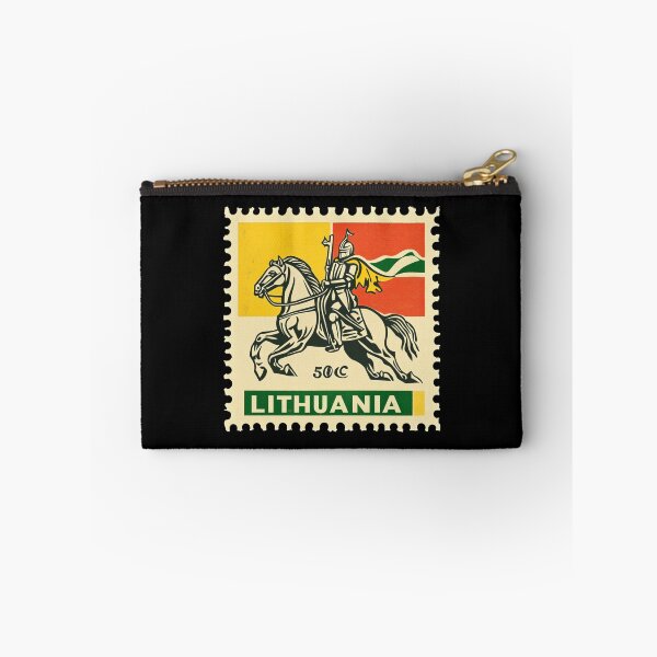 Item preview, Vintage Lithuania Postage Stamp Art - Vytis Knight & Flag designed and sold by tiigerdad.