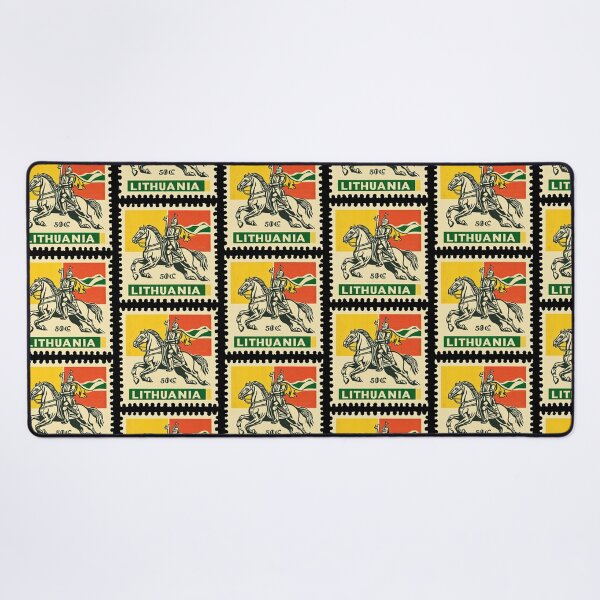 Item preview, Vintage Lithuania Postage Stamp Art - Vytis Knight & Flag designed and sold by tiigerdad.
