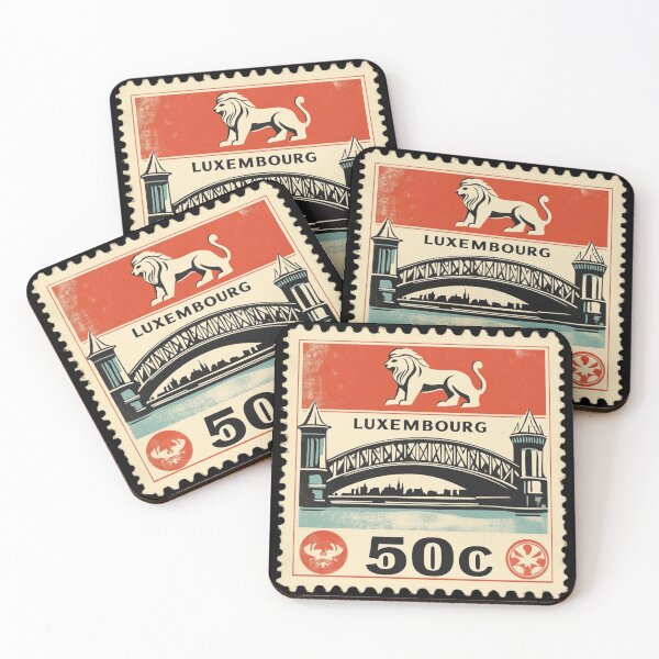 Item preview, Vintage Luxembourg Postage Stamp Art - Adolphe Bridge & Lion designed and sold by tiigerdad.