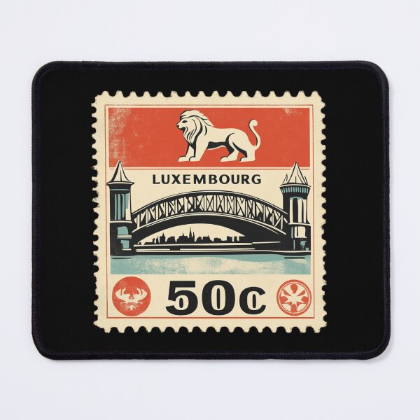 Item preview, Vintage Luxembourg Postage Stamp Art - Adolphe Bridge & Lion designed and sold by tiigerdad.