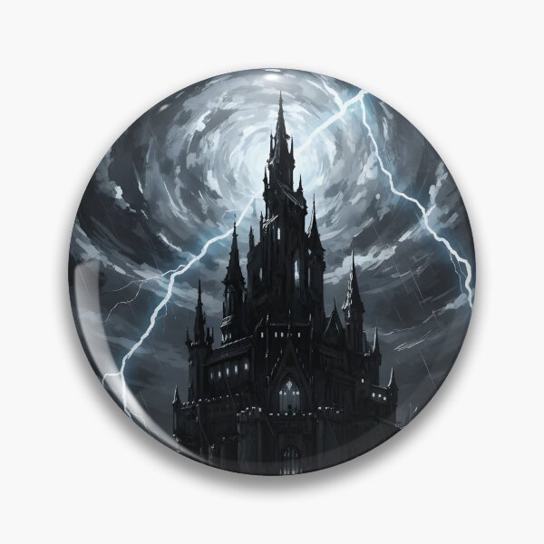 Item preview, Nocturnal Enchanted Castle Sumi-e Ukiyo-e Watersplash ink Art designed and sold by blacksealstudio.