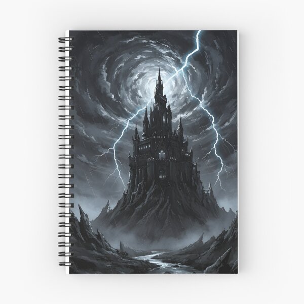 Item preview, Nocturnal Enchanted Castle Sumi-e Ukiyo-e Watersplash ink Art designed and sold by blacksealstudio.