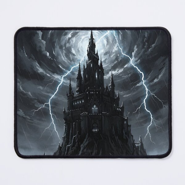 Item preview, Nocturnal Enchanted Castle Sumi-e Ukiyo-e Watersplash ink Art designed and sold by blacksealstudio.