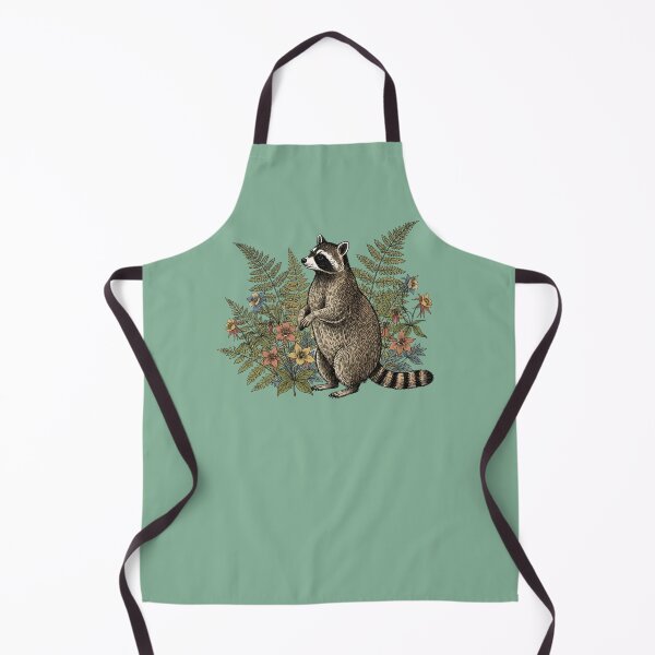 Artikelvorschau, Vintage-Waschbär zwischen Waldfarnen entworfen und verkauft von BirdsnStuff.
