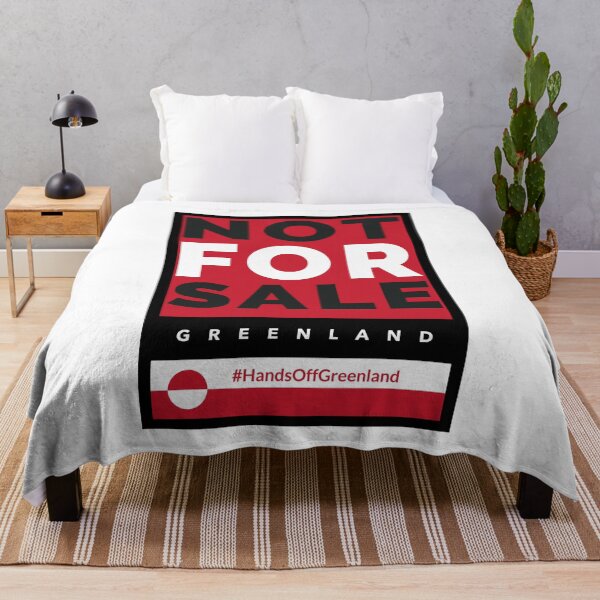 Item preview, Greenland Not For Sale Hands Off Greenland Flag Red White Black designed and sold by GraTEEtude.
