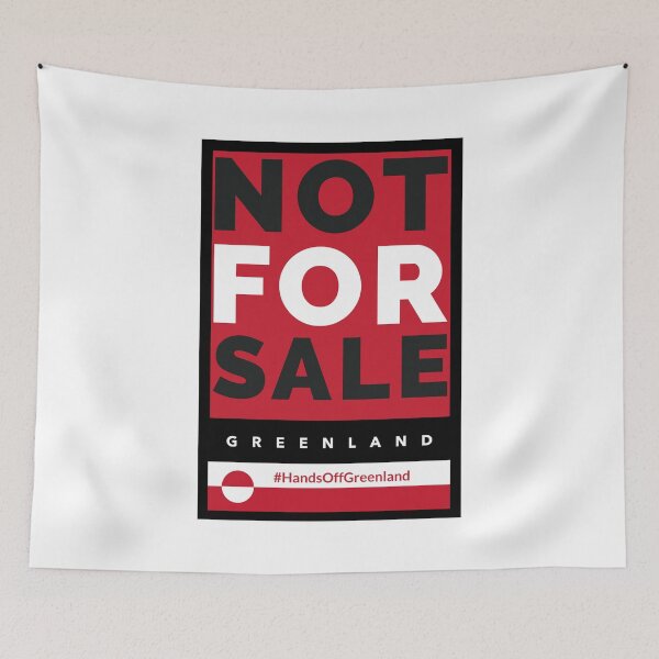 Item preview, Greenland Not For Sale Hands Off Greenland Flag Red White Black  designed and sold by GraTEEtude.