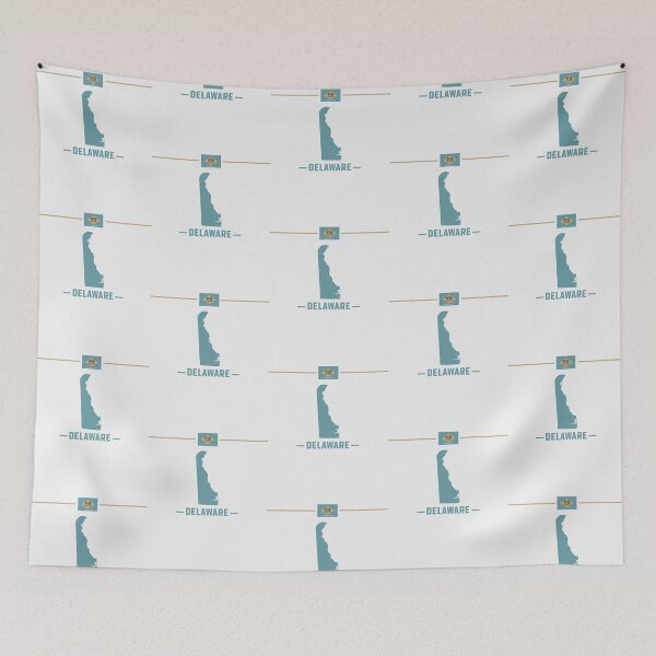 Item preview, Delaware State Pride - Minimalist Map and Flag Silhouette designed and sold by mashmosh.
