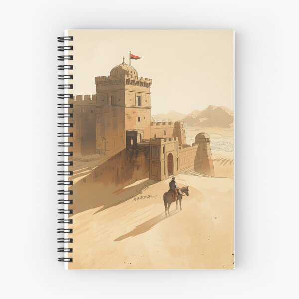 Item preview, Desert Empire Castle Sumi-e Ukiyo-e Watersplash ink Art designed and sold by blacksealstudio.