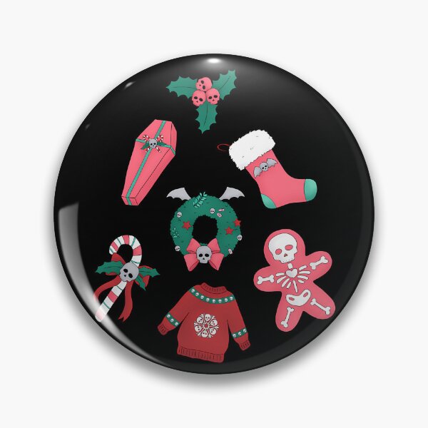 Item preview, Creepmas Gothic Christmas Icons Collage Pattern designed and sold by bunlkrpnhdi84.