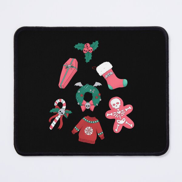 Item preview, Creepmas Gothic Christmas Icons Collage Pattern designed and sold by bunlkrpnhdi84.