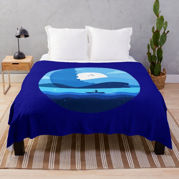 Item preview, Surreal Whale Wave Ocean Art – Rowboat Under Moonlight designed and sold by JonelCrafts.
