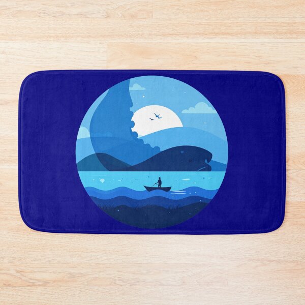 Item preview, Surreal Whale Wave Ocean Art – Rowboat Under Moonlight designed and sold by JonelCrafts.