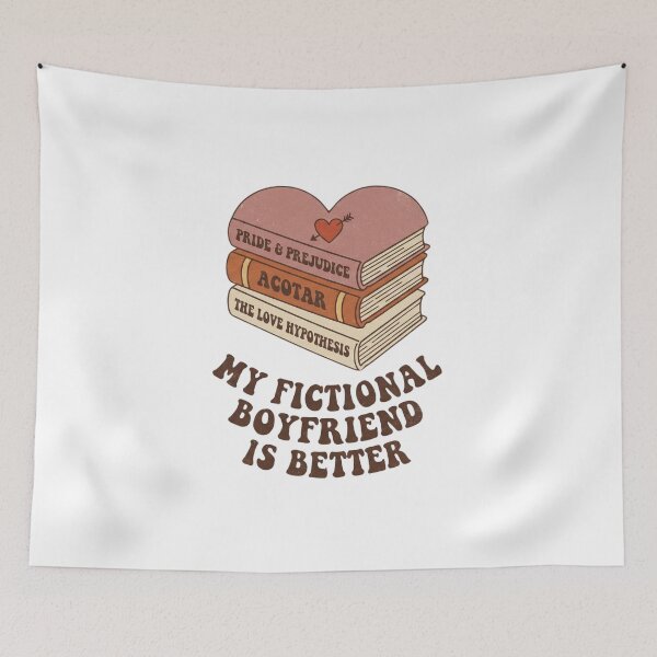 Item preview, Book Lover Valentine | Retro Vintage Book Stack Heart | My Fictional Boyfriend is Better designed and sold by ExpertSayeed.
