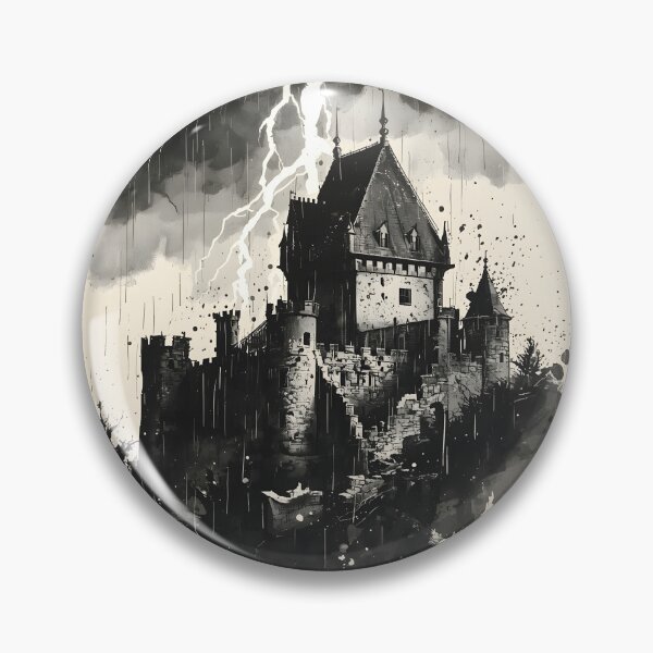 Item preview, Eternal Ink Castle Sumi-e Ukiyo-e Watersplash ink Art designed and sold by blacksealstudio.