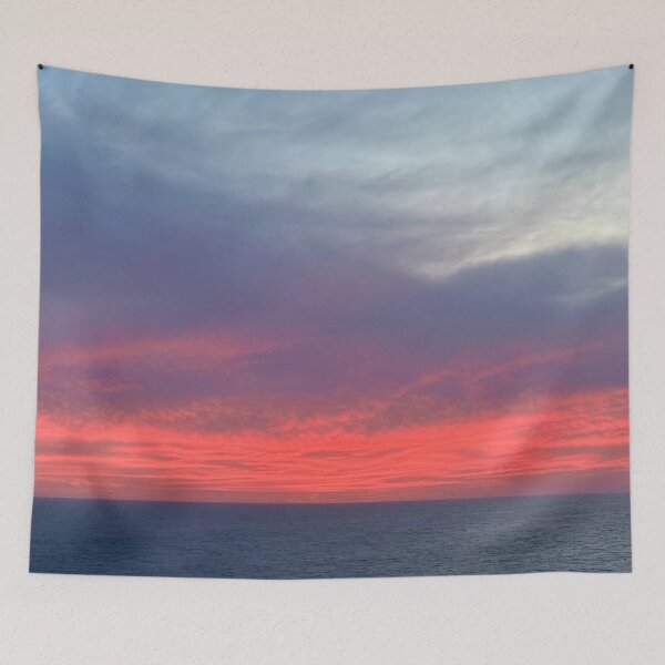 Item preview, Red and Blue Sky at Sea in the middle of the Pacific Ocean designed and sold by WanderingLife.