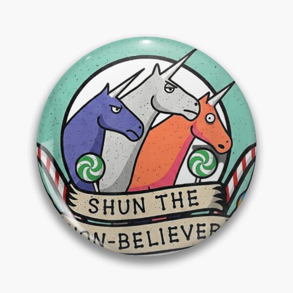 Item preview, Shun The Non Believer Funny Unicorn Cult Parody Art designed and sold by Serene woods.