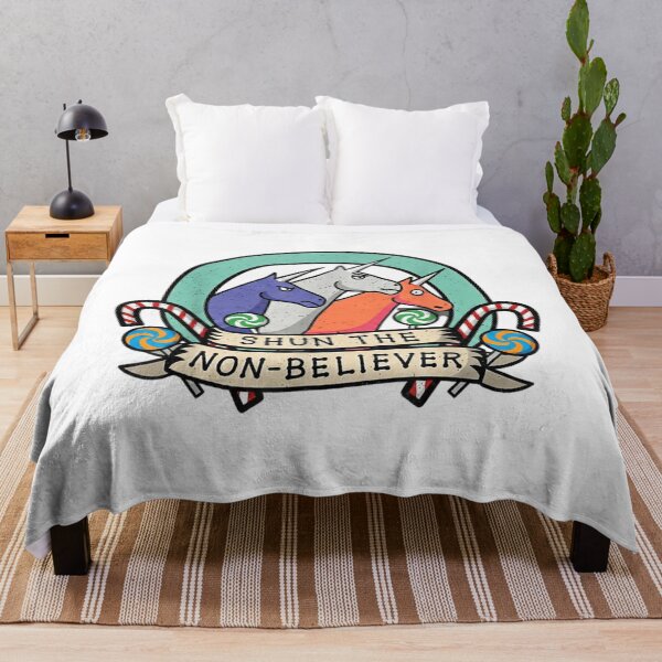 Item preview, Shun The Non Believer Funny Unicorn Cult Parody Art designed and sold by Serene woods.