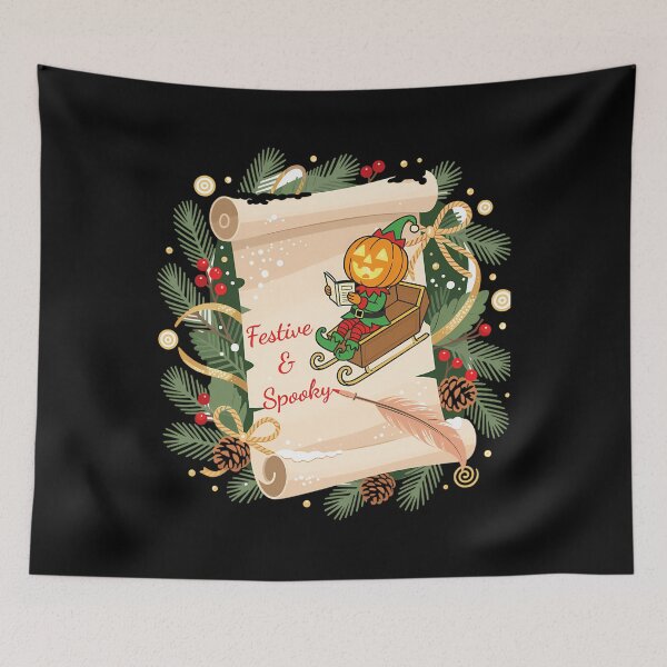Item preview, Festive Spooky Christmas Scroll Vintage Goth Holiday designed and sold by pxxfsewmfd48.