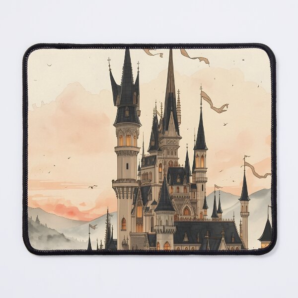 Item preview, Imperial Mountain Palace Castle Sumi-e Ukiyo-e Watersplash ink Art designed and sold by blacksealstudio.