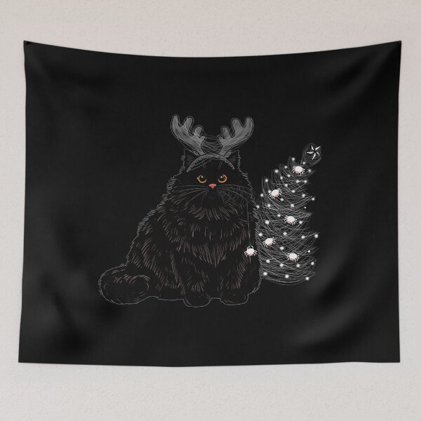 Item preview, Meowy Gothmas Black Cat With Antlers Dark Holiday designed and sold by pxxfsewmfd48.