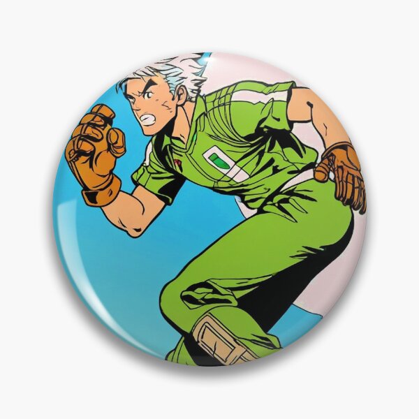 Item preview, Vintage 90s Anime Baseball Player - Green Uniform Action Manga Art designed and sold by ShadowsInk.