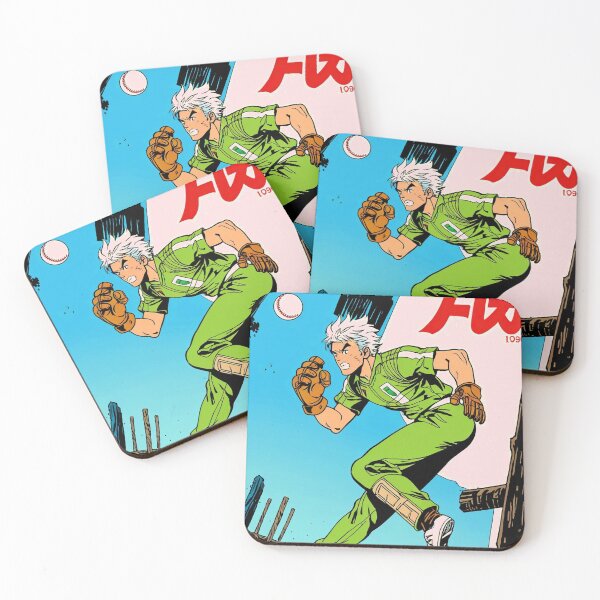 Item preview, Vintage 90s Anime Baseball Player - Green Uniform Action Manga Art designed and sold by ShadowsInk.