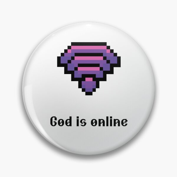 Item preview, God Is Online Cyber Faith Art | Y2K Glitch Christian Design designed and sold by Blessed Be Your Name.