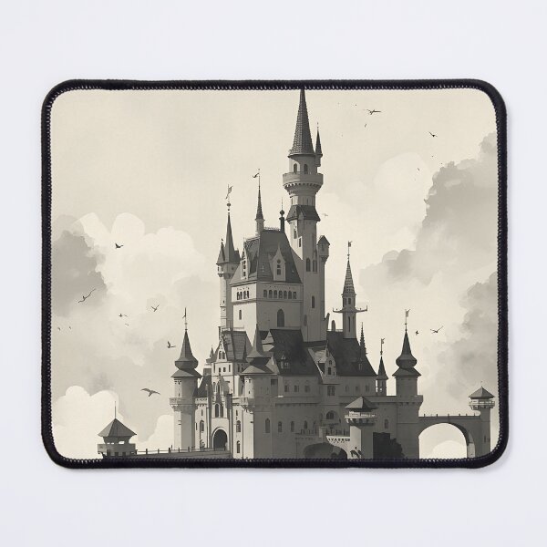 Item preview, Celestial Cloud Citadel Castle Sumi-e Ukiyo-e Watersplash ink Art designed and sold by blacksealstudio.