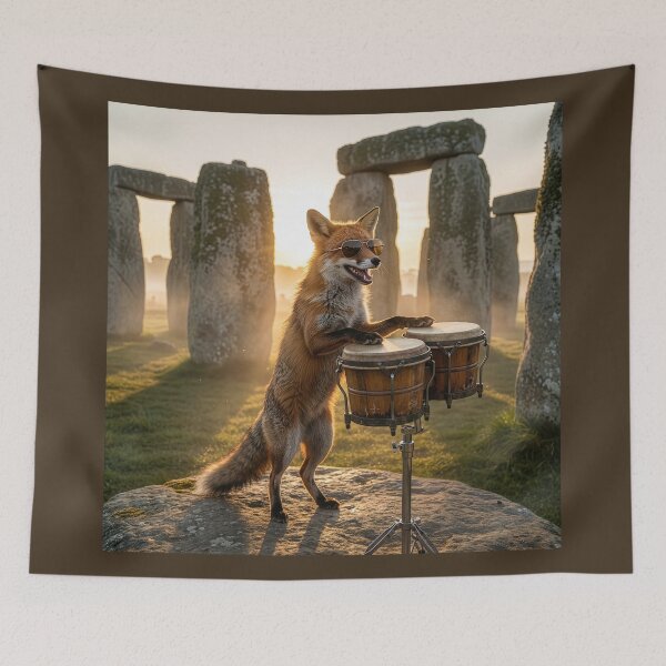 Item preview, Bongo Fox at Stonehenge designed and sold by Tridentulus.