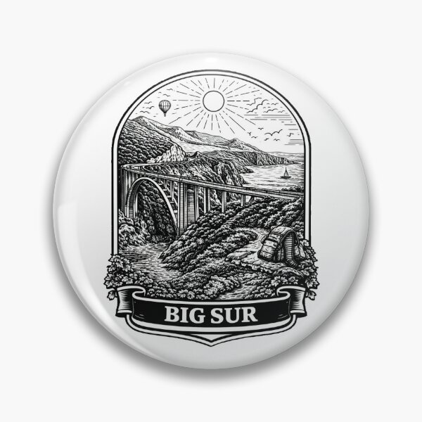 Item preview, Big Sur, California Line Art Illustration designed and sold by Myra365Art.