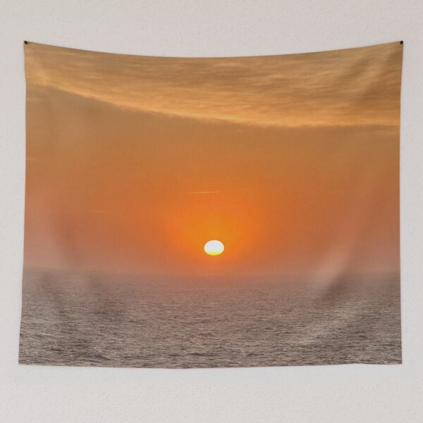 Item preview, Sunset at Sea in the middle of the Pacific Ocean designed and sold by WanderingLife.