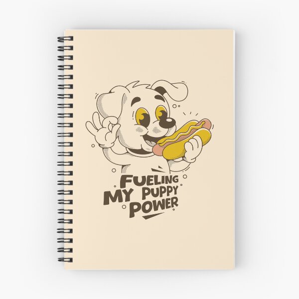 Item preview, Fueling My Puppy Power – Cute Dog Eating Hot Dog Cartoon Illustration designed and sold by adipra.