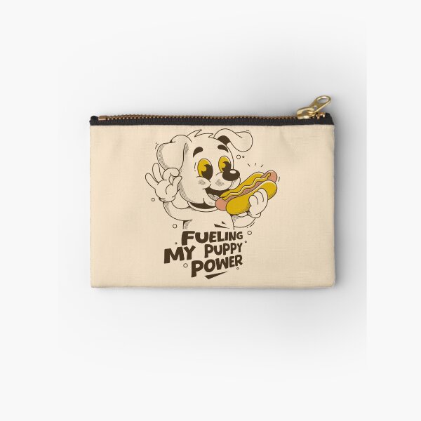 Item preview, Fueling My Puppy Power – Cute Dog Eating Hot Dog Cartoon Illustration designed and sold by adipra.