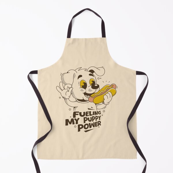 Item preview, Fueling My Puppy Power – Cute Dog Eating Hot Dog Cartoon Illustration designed and sold by adipra.