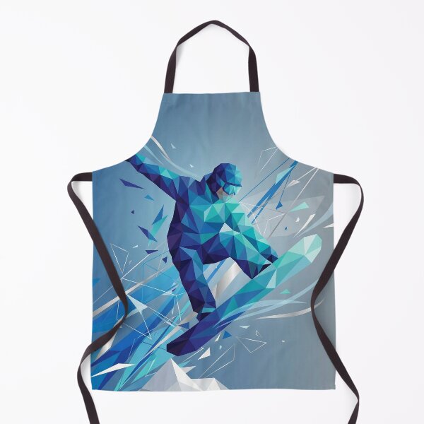 Item preview, Geometric Blue Snowboarder Jump: Futuristic Low Poly Winter Sports Art designed and sold by AgingeR.