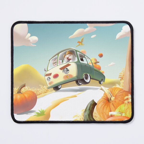 Item preview, Harvest Journey – Smiling Bichon & Miss Meow in Pumpkin Carriage designed and sold by ZKOZKOHI.