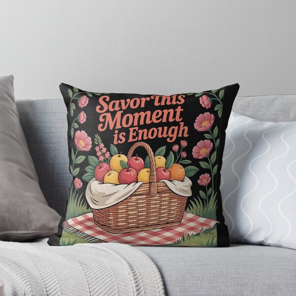 Item preview, Savor This Moment Is Enough Picnic Basket designed and sold by TheRetroStyle.
