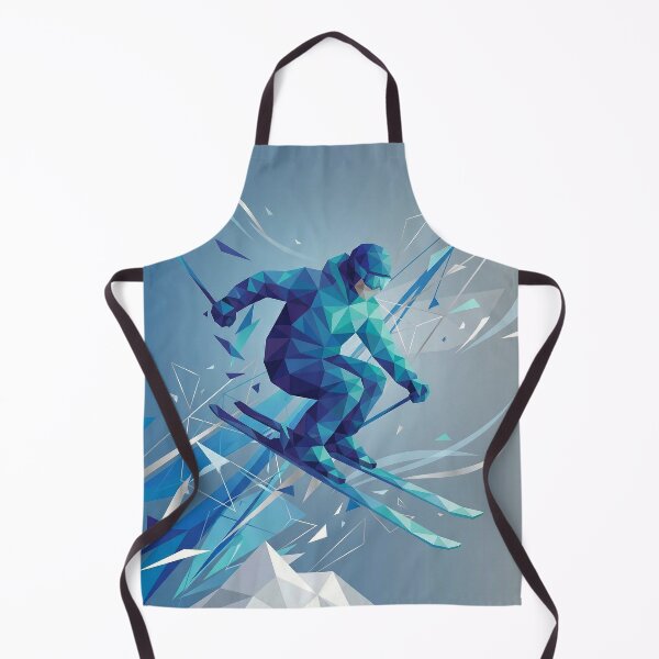 Item preview, Geometric Blue Skier Jump: Futuristic Low Poly Winter Sports Art designed and sold by AgingeR.