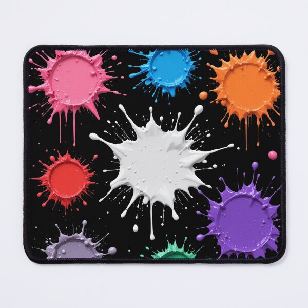Item preview, Color Splash Chaos – Vibrant Abstract Energy on Black Background designed and sold by PixelVibe782.
