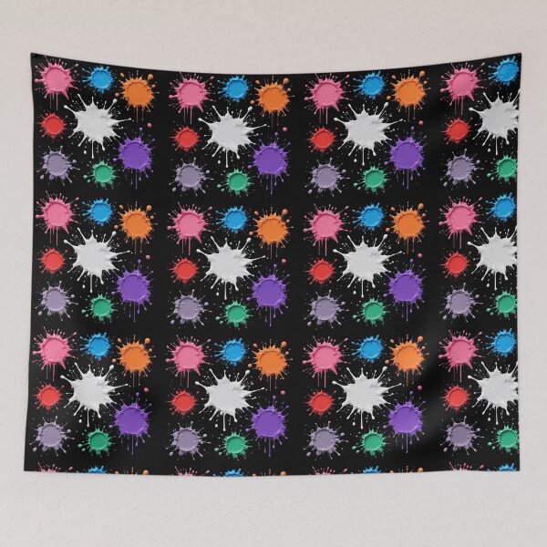 Item preview, Color Splash Chaos – Vibrant Abstract Energy on Black Background designed and sold by PixelVibe782.