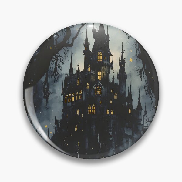 Item preview, Twilight Fantasy Keep Castle Sumi-e Ukiyo-e Watersplash ink Art designed and sold by blacksealstudio.