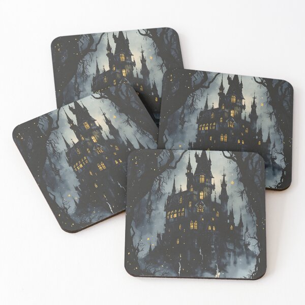 Item preview, Twilight Fantasy Keep Castle Sumi-e Ukiyo-e Watersplash ink Art designed and sold by blacksealstudio.